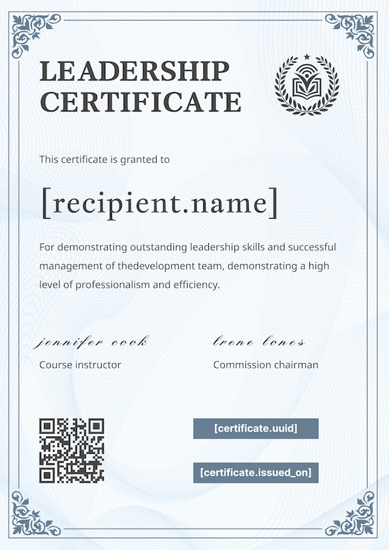 Executive Leadership Training Certificate Template Template Preview