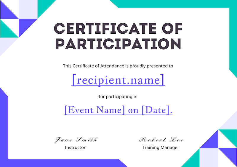 Participation Certificate Template (Modern)