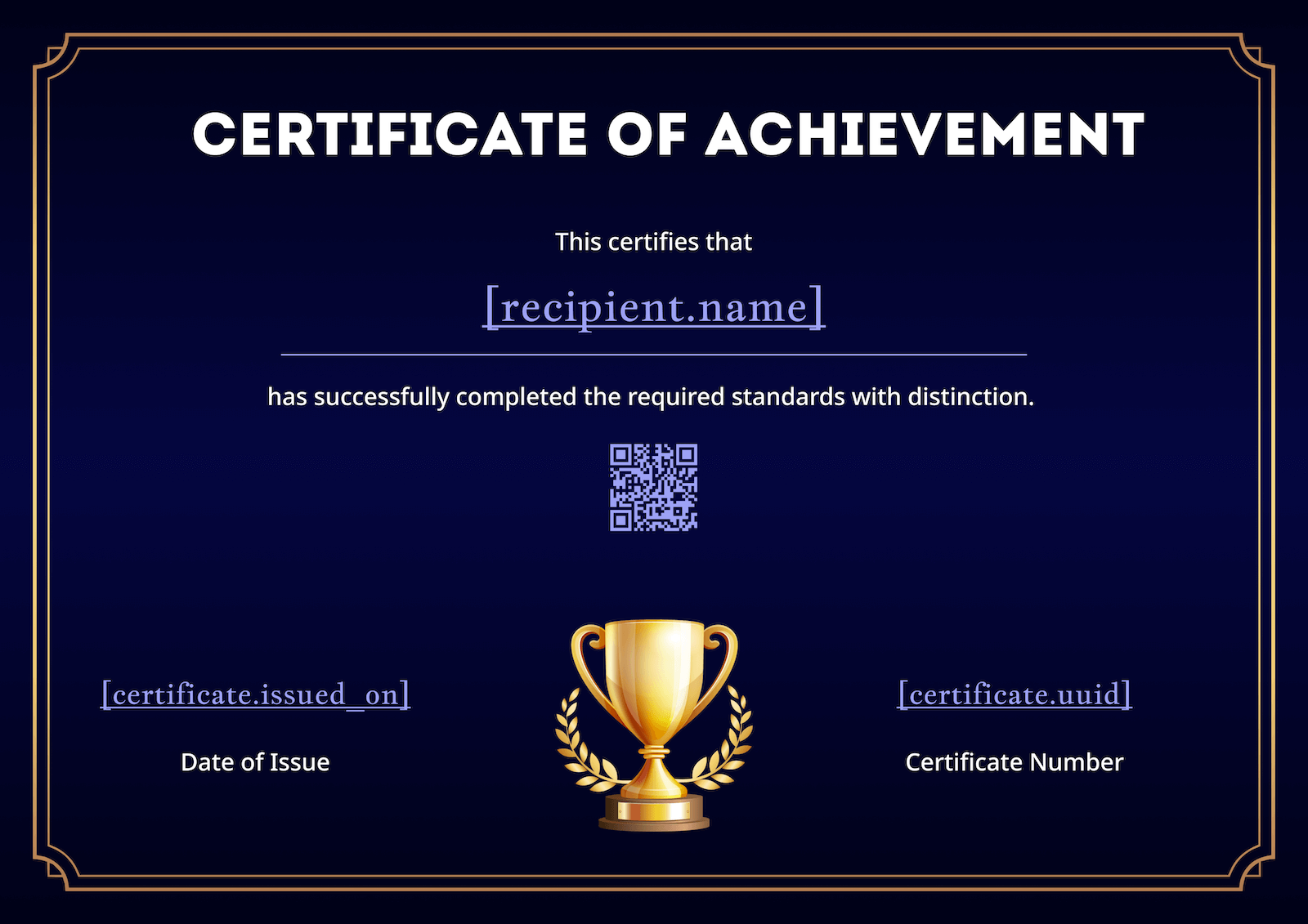 Dark Blue Elegant Achievement Certificate