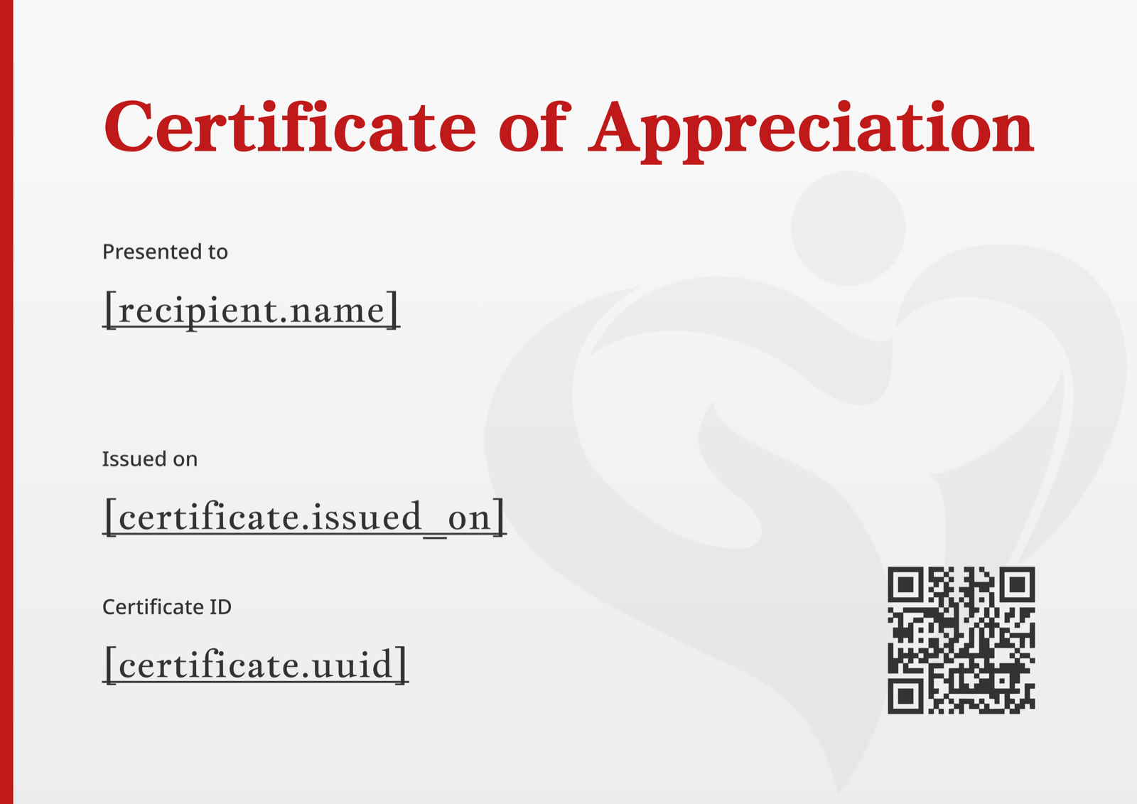 Minimalist Red Appreciation Certificate Template Preview