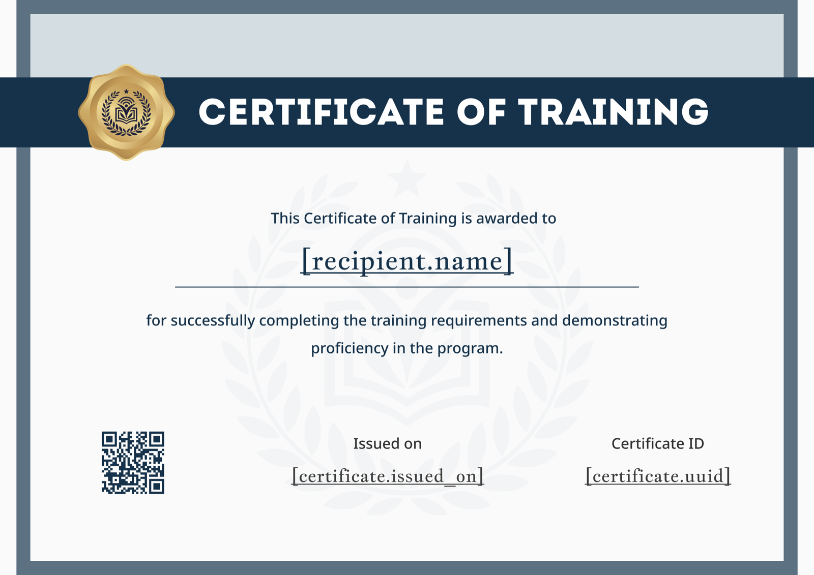 Navy Gold Seal Training Certificate